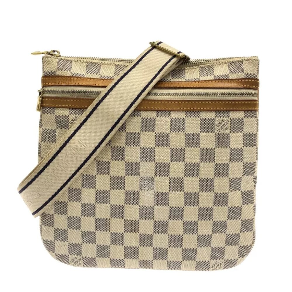 Louis Vuitton Checkered Shoulder Bag in Cream and Brown